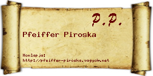 Pfeiffer Piroska névjegykártya